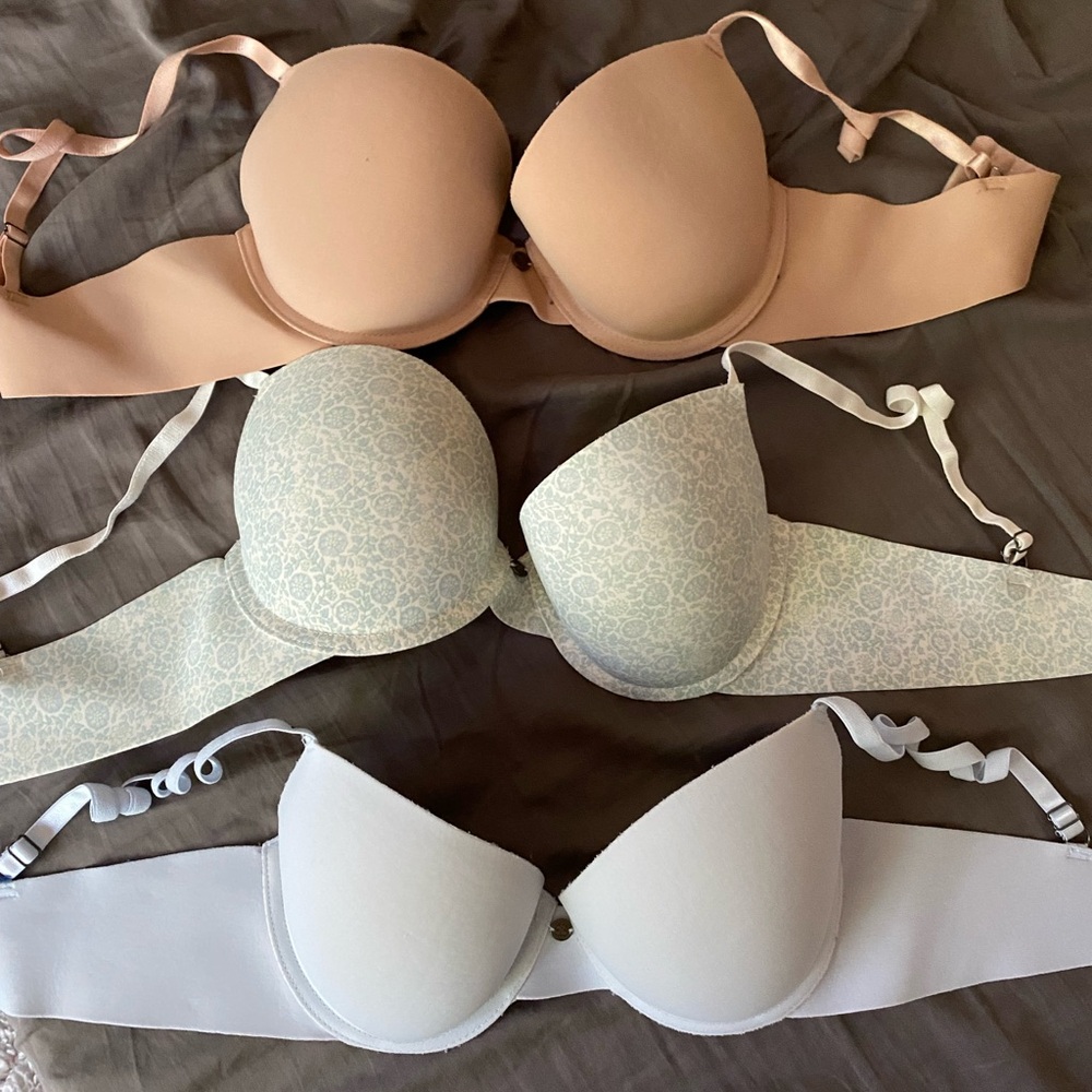 Lucky Brand Women's Bra Trio - Nude, Patterned, and White